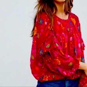 Free People Floral Wildflower Honey Top